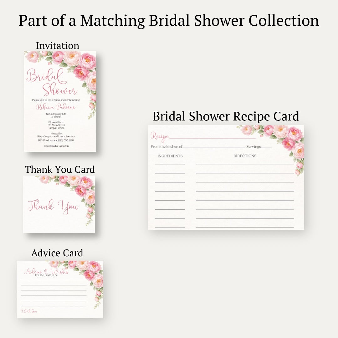 Peonies In Bloom Recipe Card