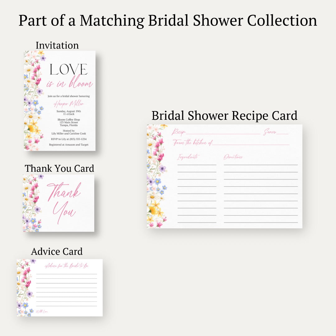 Love is in Bloom Recipe Card