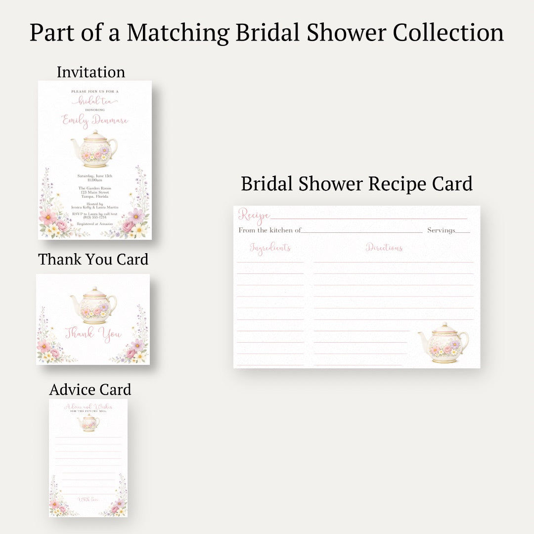 Garden Tea Party Recipe Card