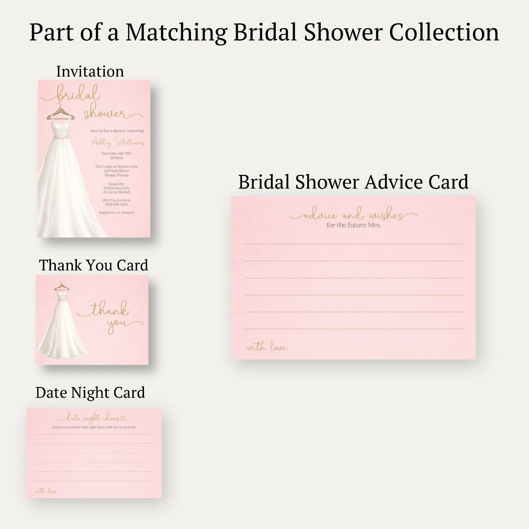 Bridal Gown Advice Card