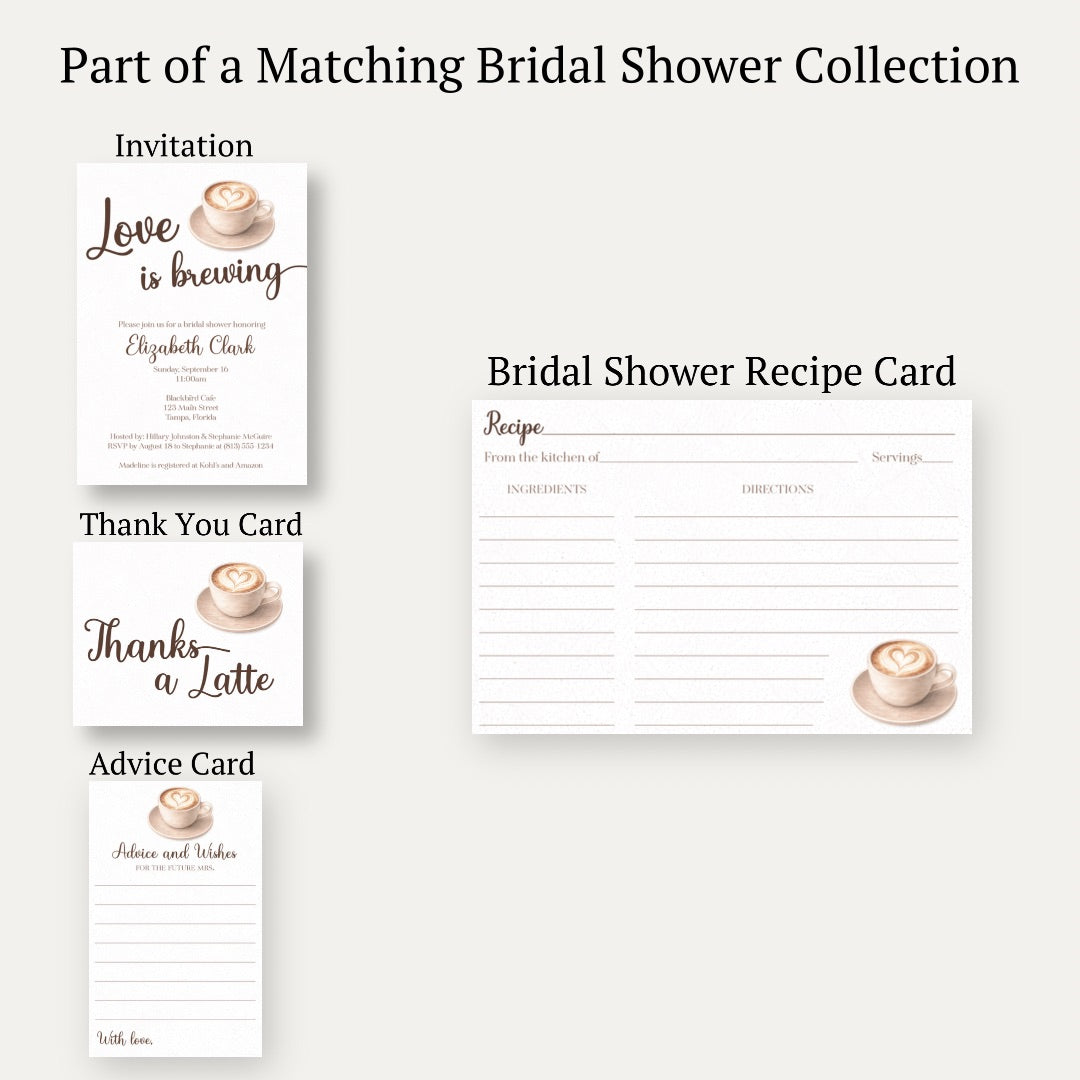 Love is Brewing Recipe Card