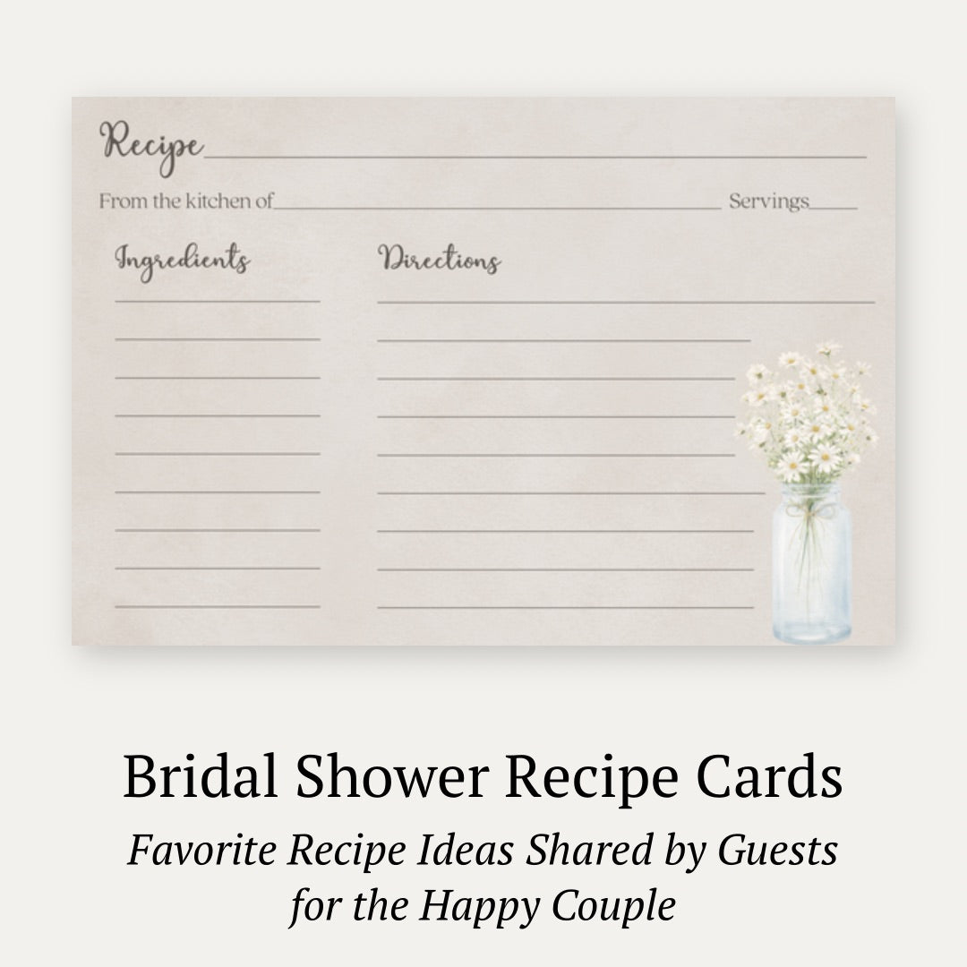Country Mason Jar Recipe Card