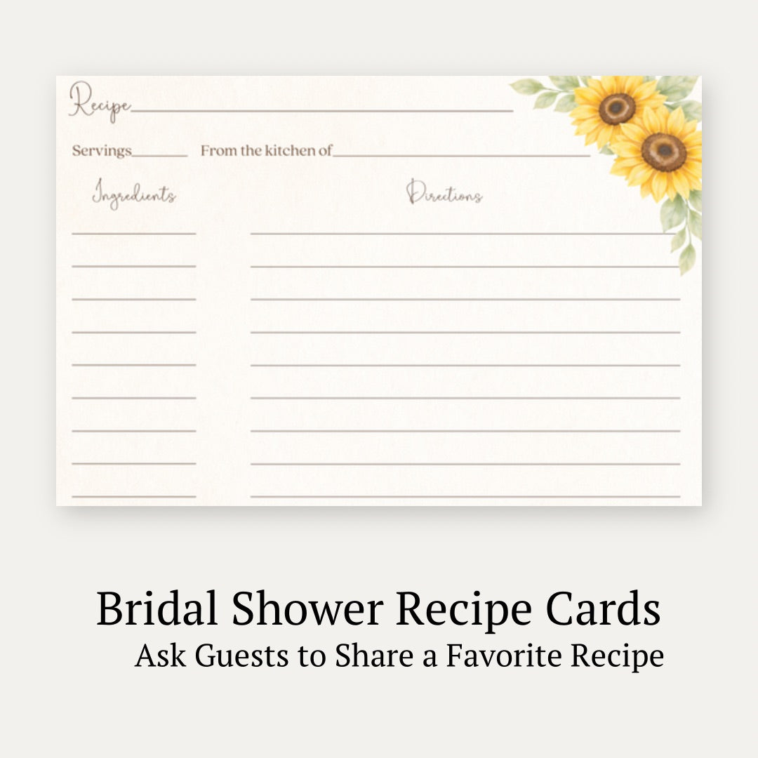 Sunflower Recipe Card