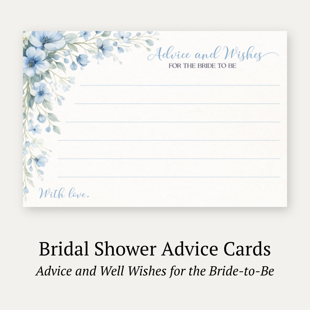 Blooming Corners Something Blue Advice Card