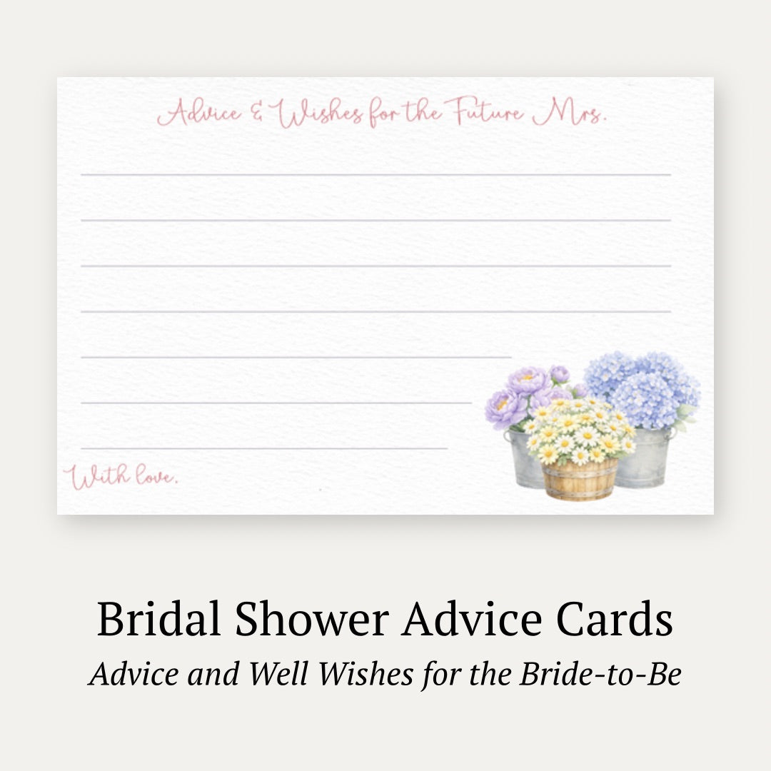 She's Fresh Off the Market Flower Cart Bridal Advice Card