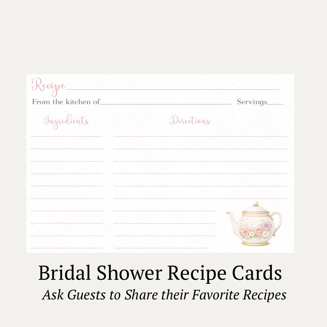 Garden Tea Party Recipe Card