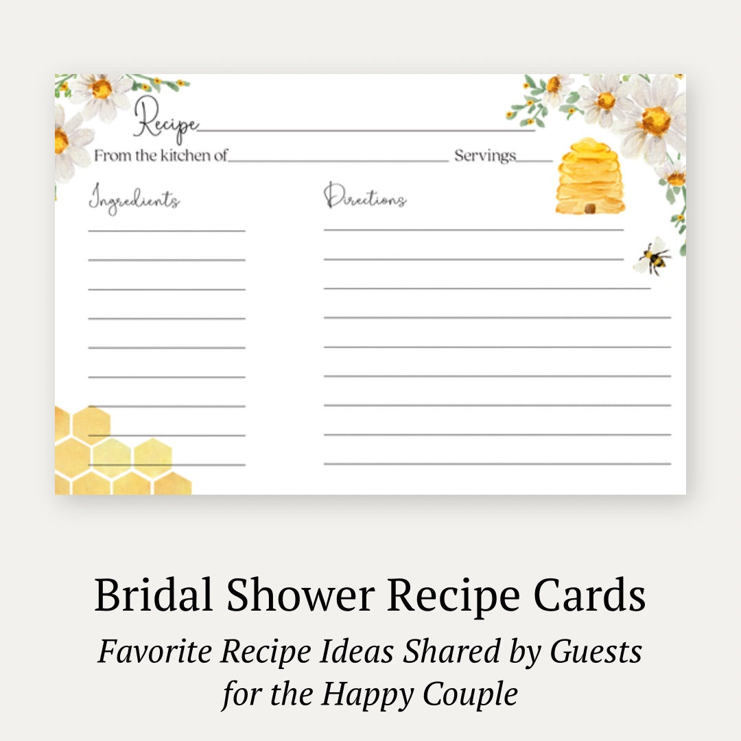 Bride to Bee Recipe Card