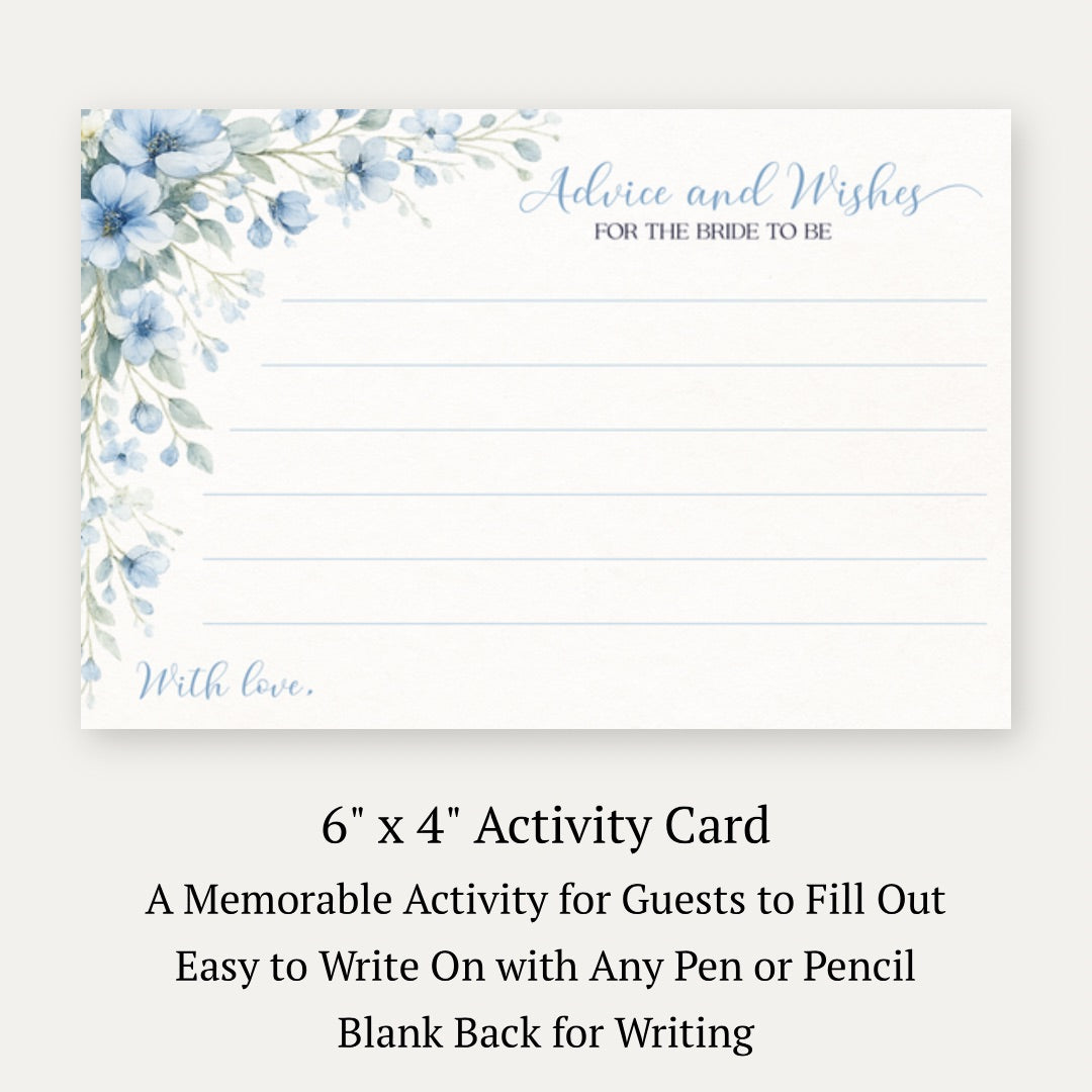 Blooming Corners Something Blue Advice Card
