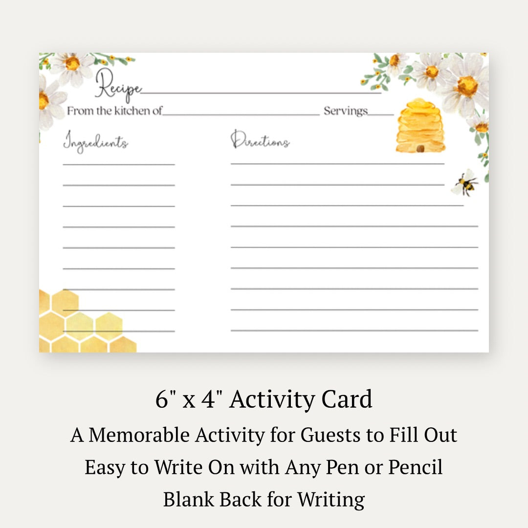 Bride to Bee Recipe Card