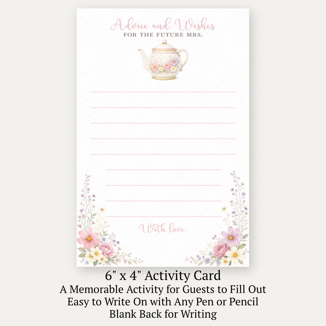 Garden Tea Party Advice Card