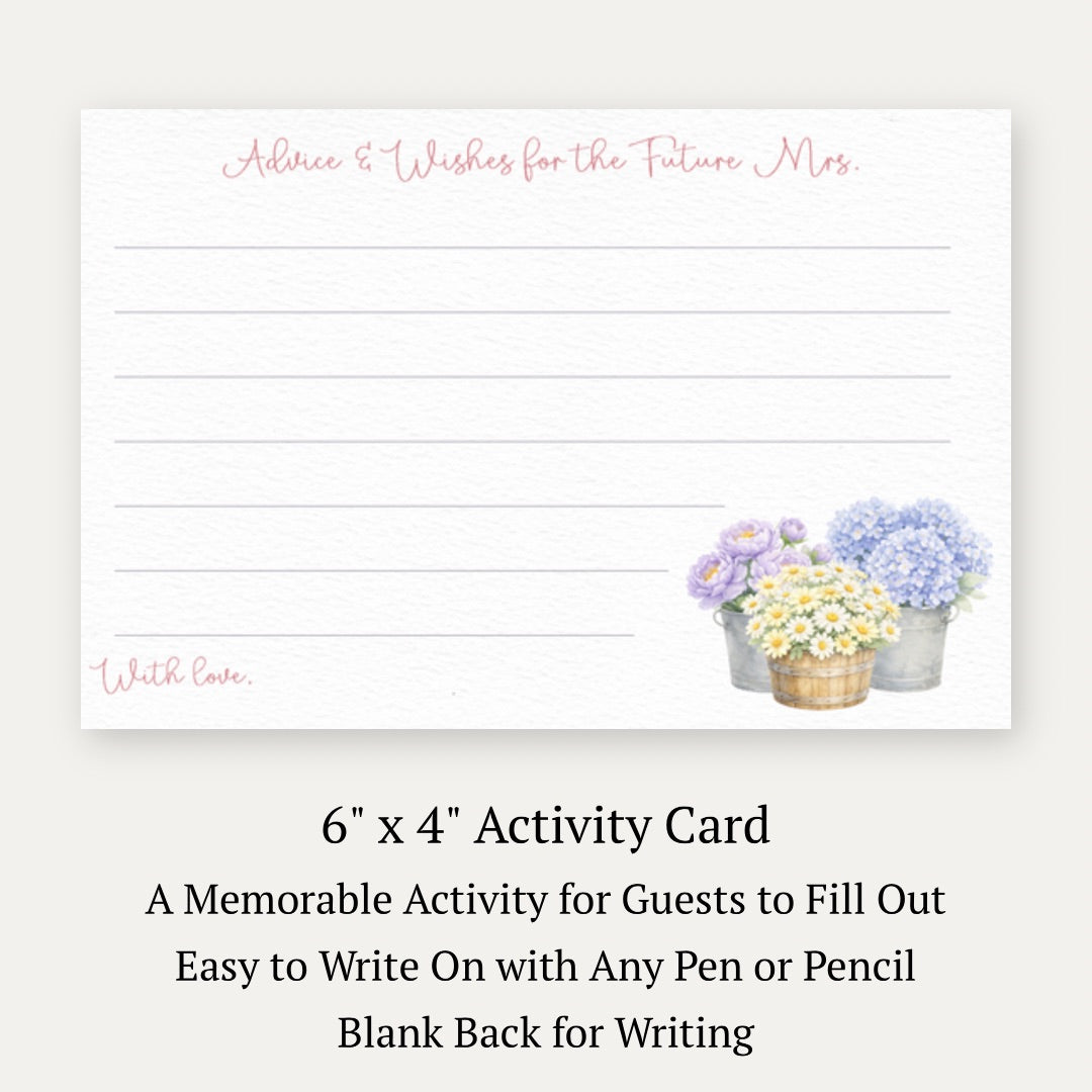 She's Fresh Off the Market Flower Cart Bridal Advice Card