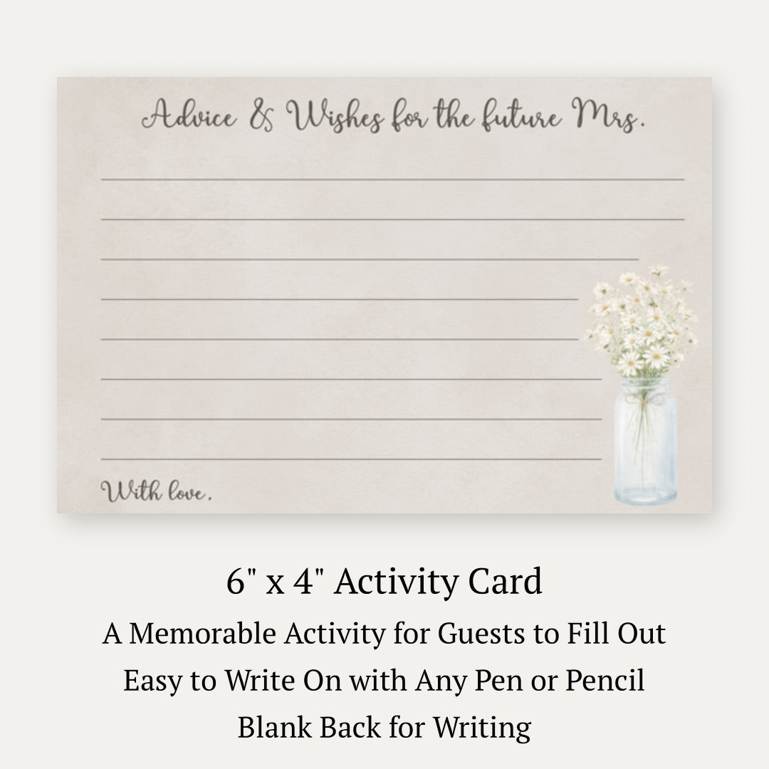 Country Mason Jar Advice Card