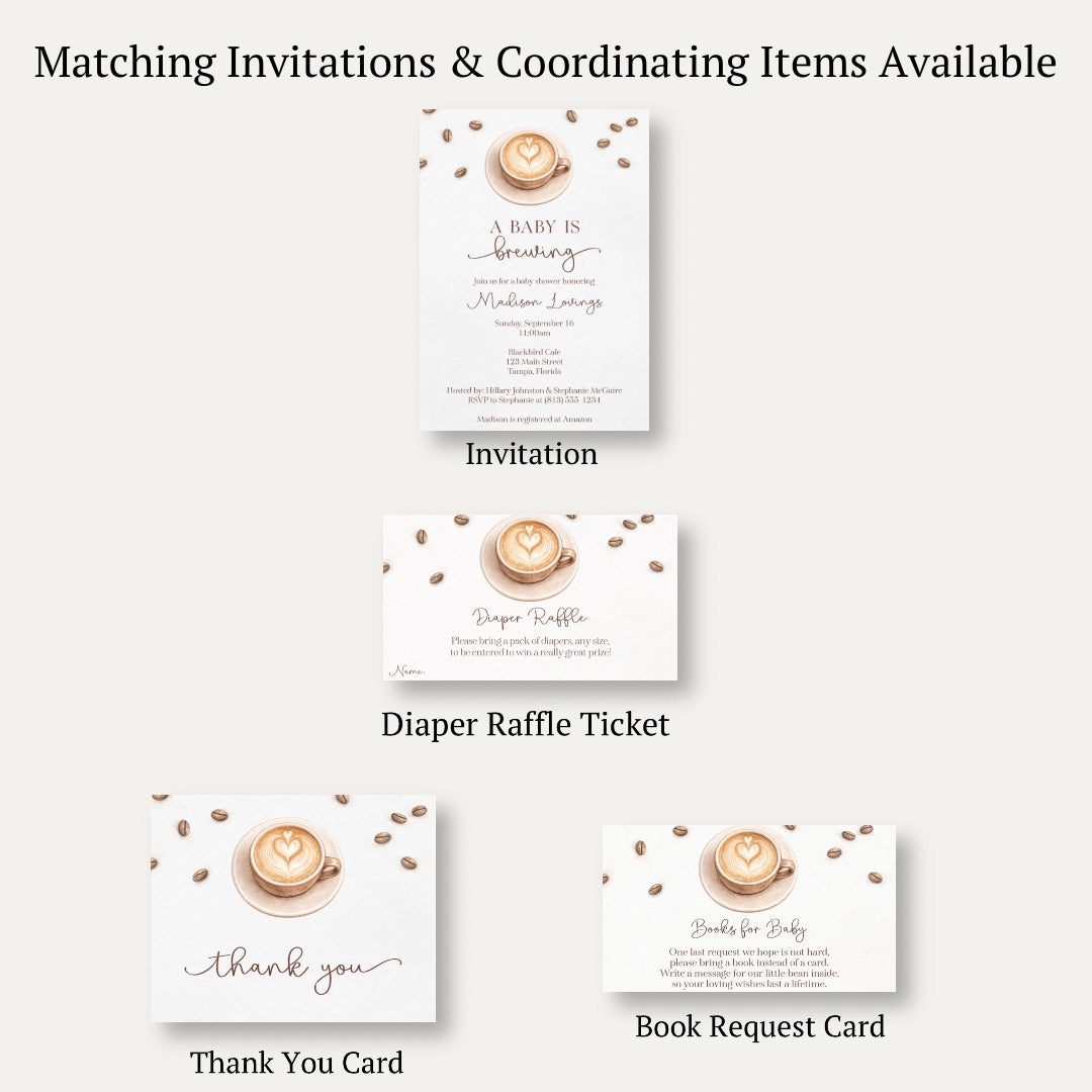 A Baby Latte is Brewing Diaper Raffle Ticket