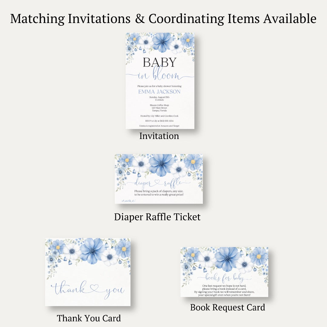 Baby in Bloom Boy Diaper Raffle Ticket