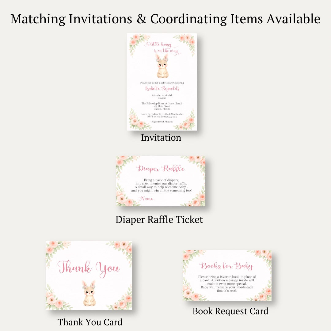 Bunny Baby Diaper Raffle Ticket