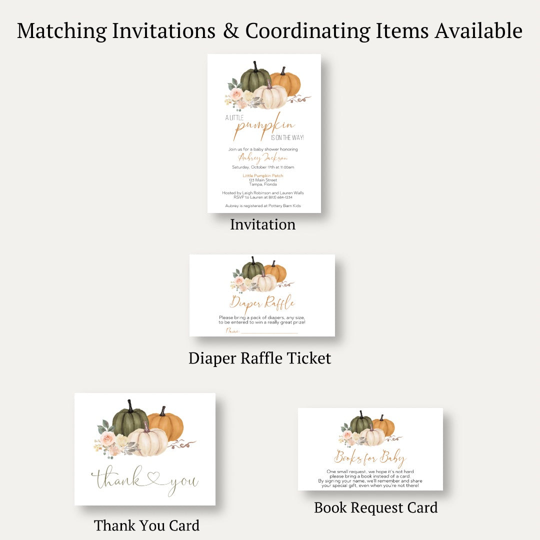 Sage Pumpkin Diaper Raffle Ticket