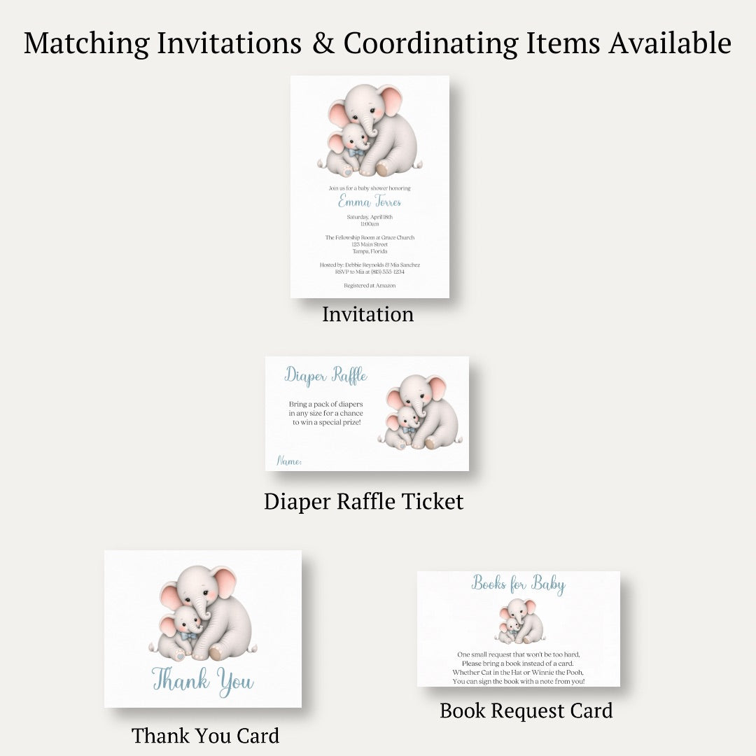 Little Peanut Boy Elephant Diaper Raffle Ticket