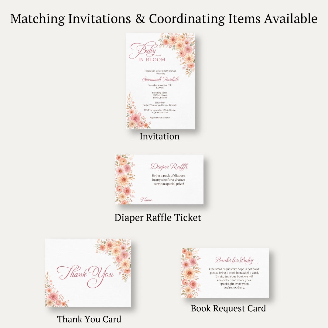 Autumn Baby in Bloom Diaper Raffle Ticket