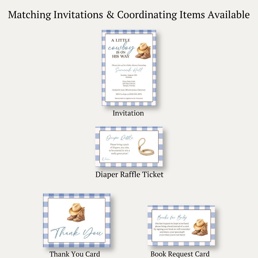 Cowboy Baby Diaper Raffle Ticket