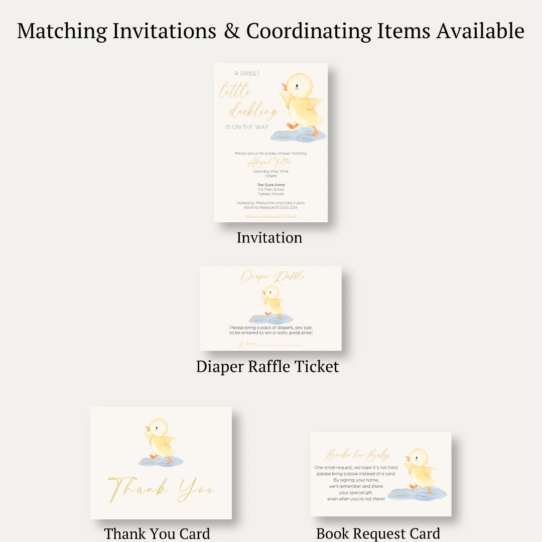 Little Duckling Diaper Raffle Ticket