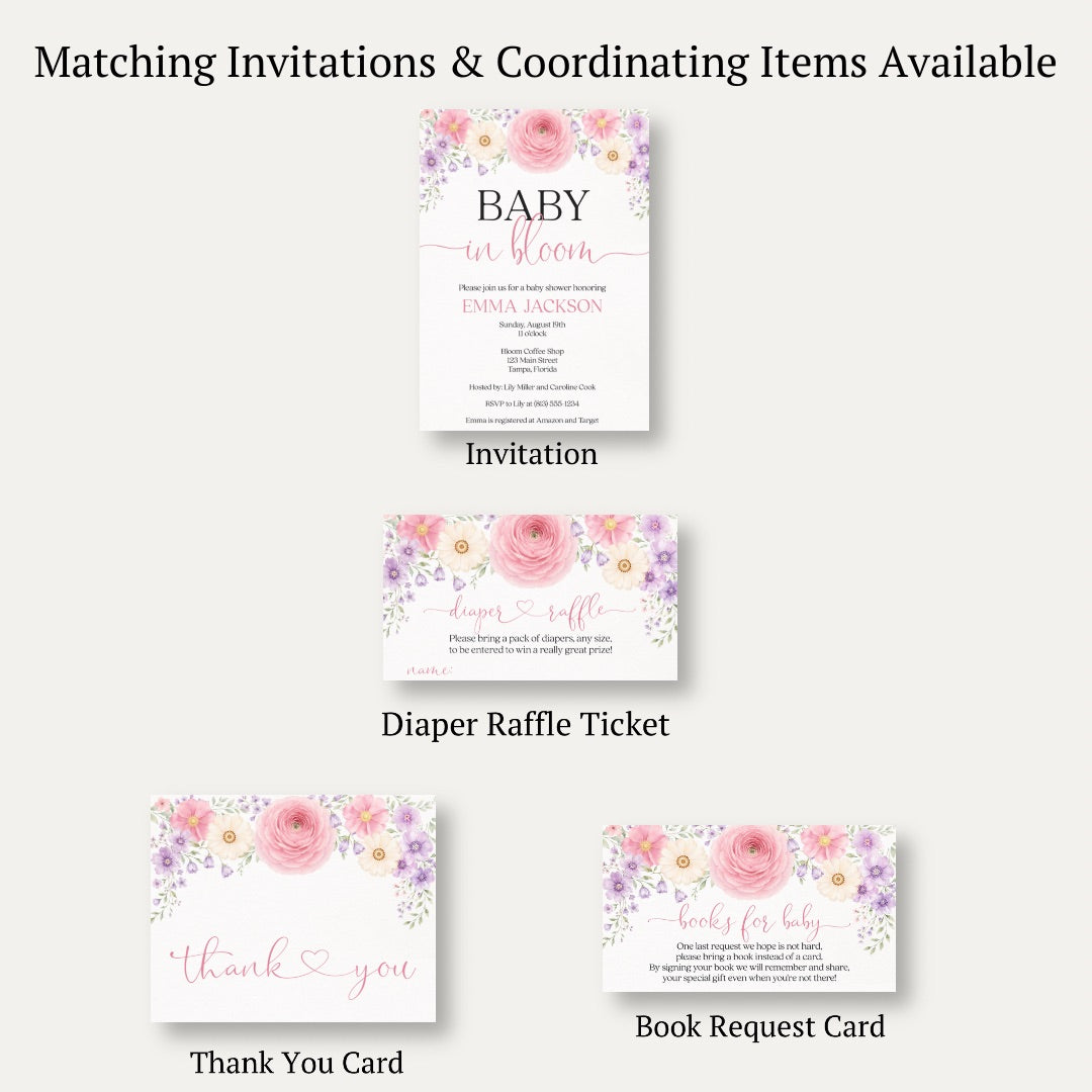 Baby in Bloom Diaper Raffle Ticket