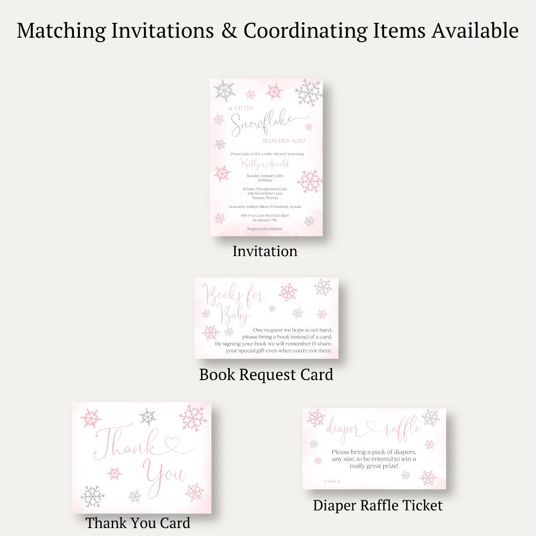 Little Snowflake Pink Bring a Book Card