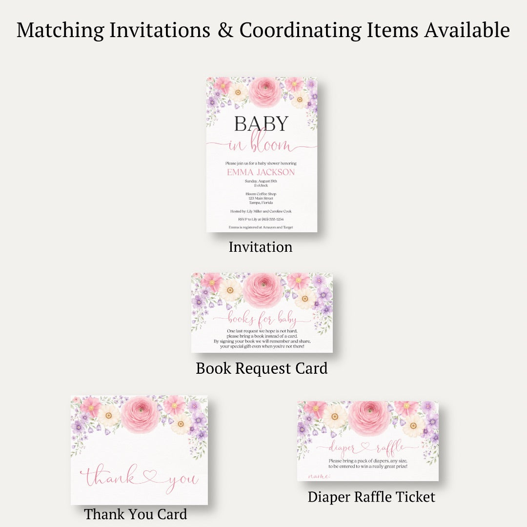 Baby in Bloom Bring a Book Card