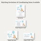 Winnie the Pooh Blue Balloon Baby Shower Insert