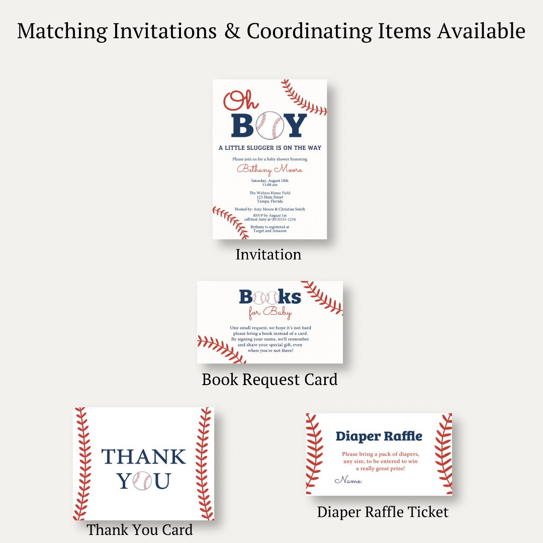 Baseball Baby Bring a Book Card