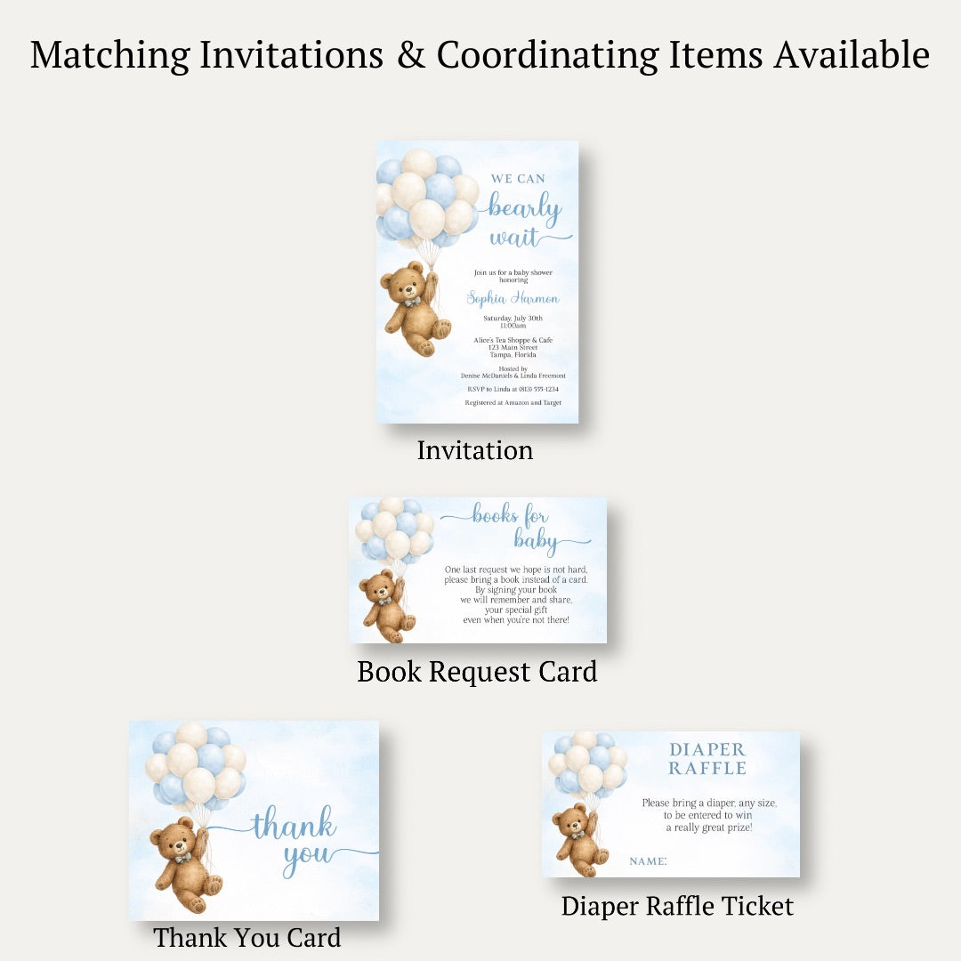 Bearly Wait Blue Bring a Book Card