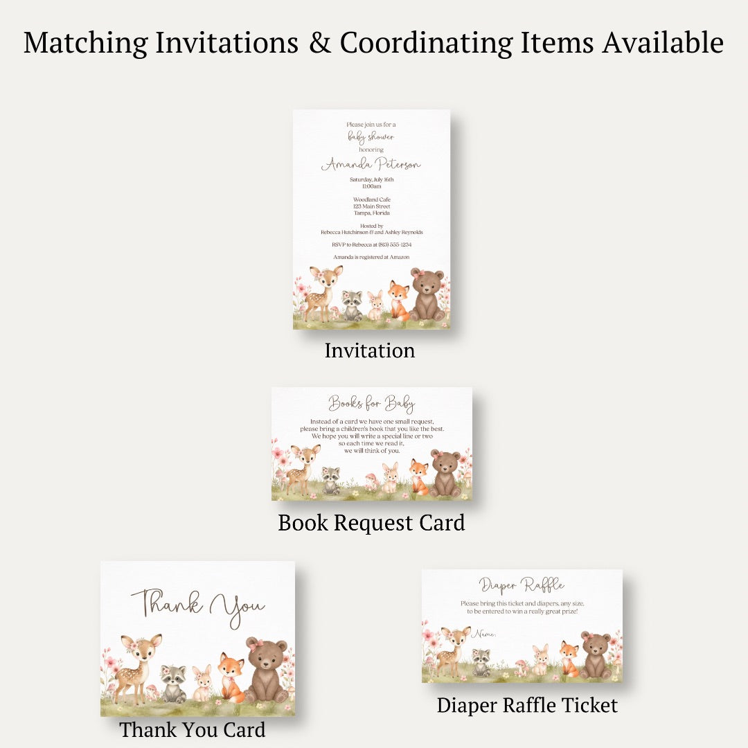 Boho Woodland Bring a Book Card