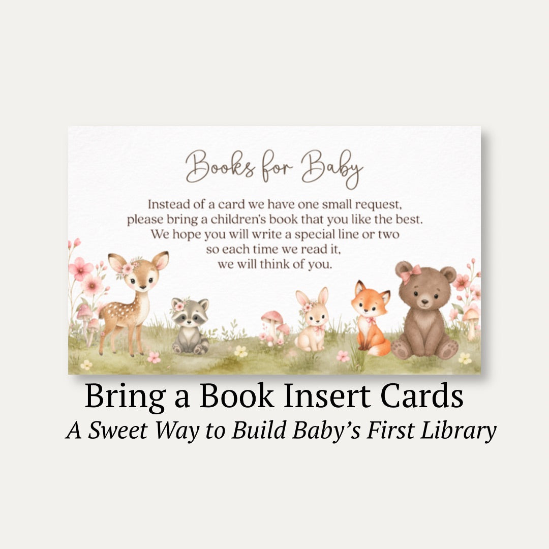Boho Woodland Bring a Book Card