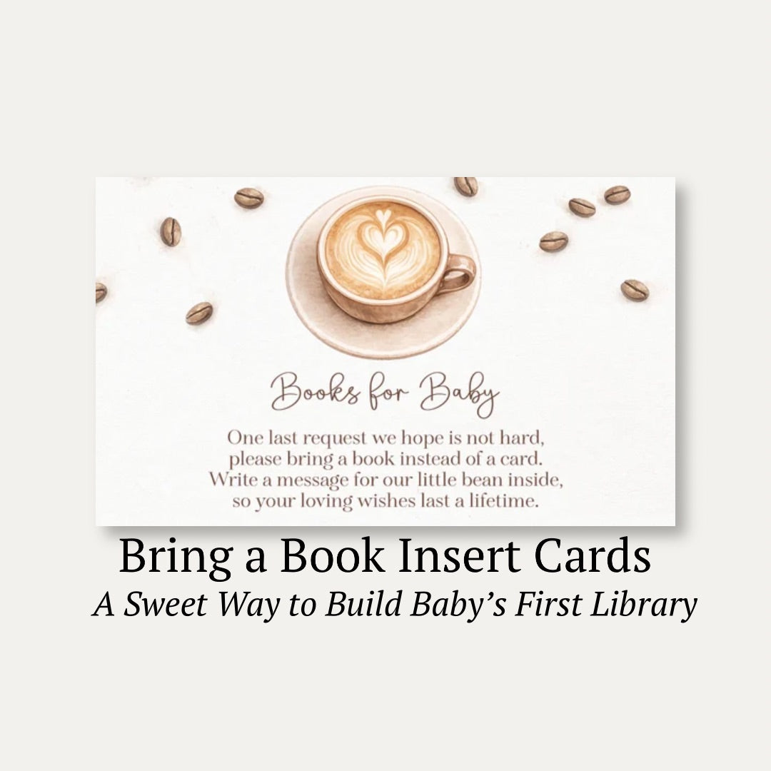 A Baby Latte is Brewing Bring A Book Insert Card