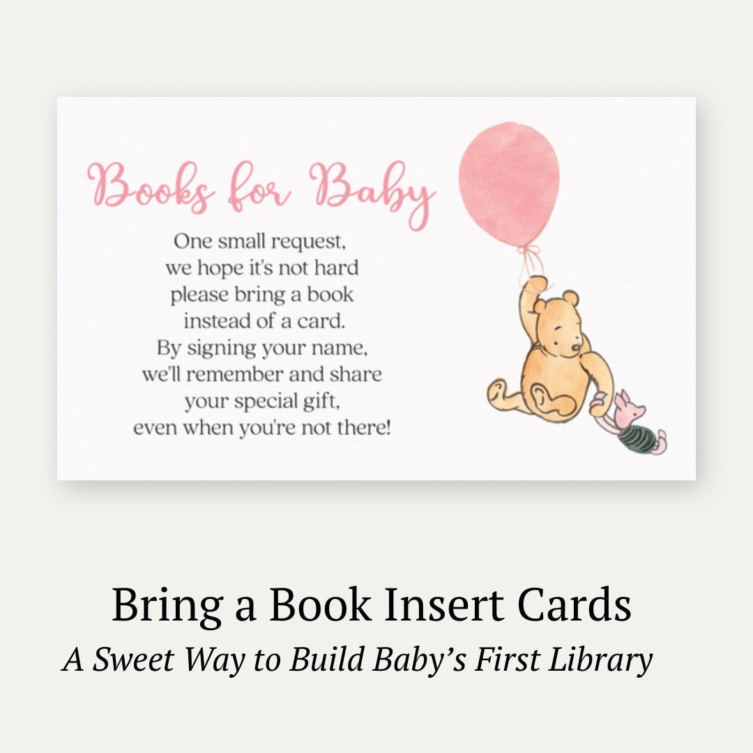 Winnie The Pooh Pink Balloon Bring a Book Card