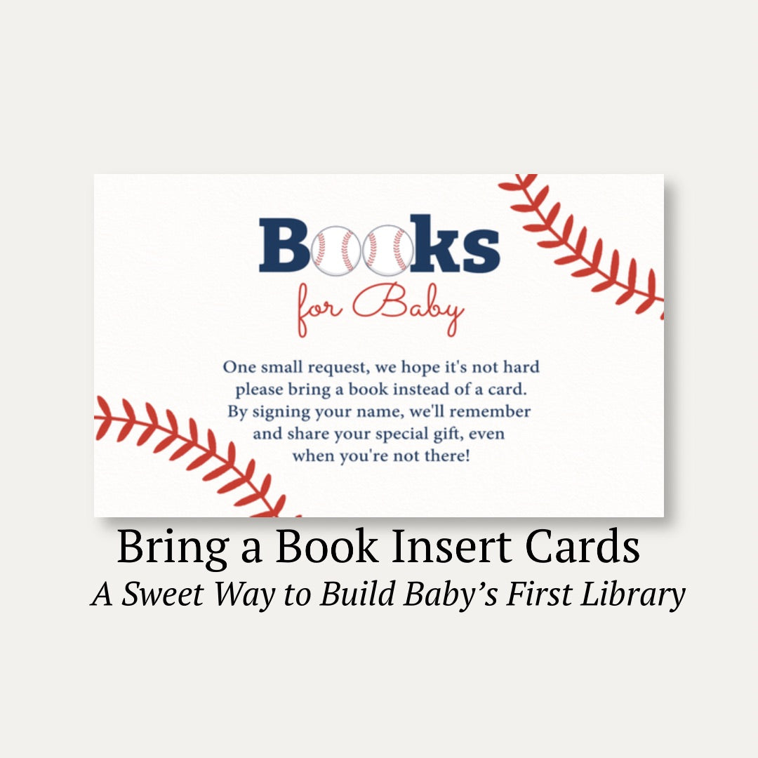 Baseball Baby Bring a Book Card