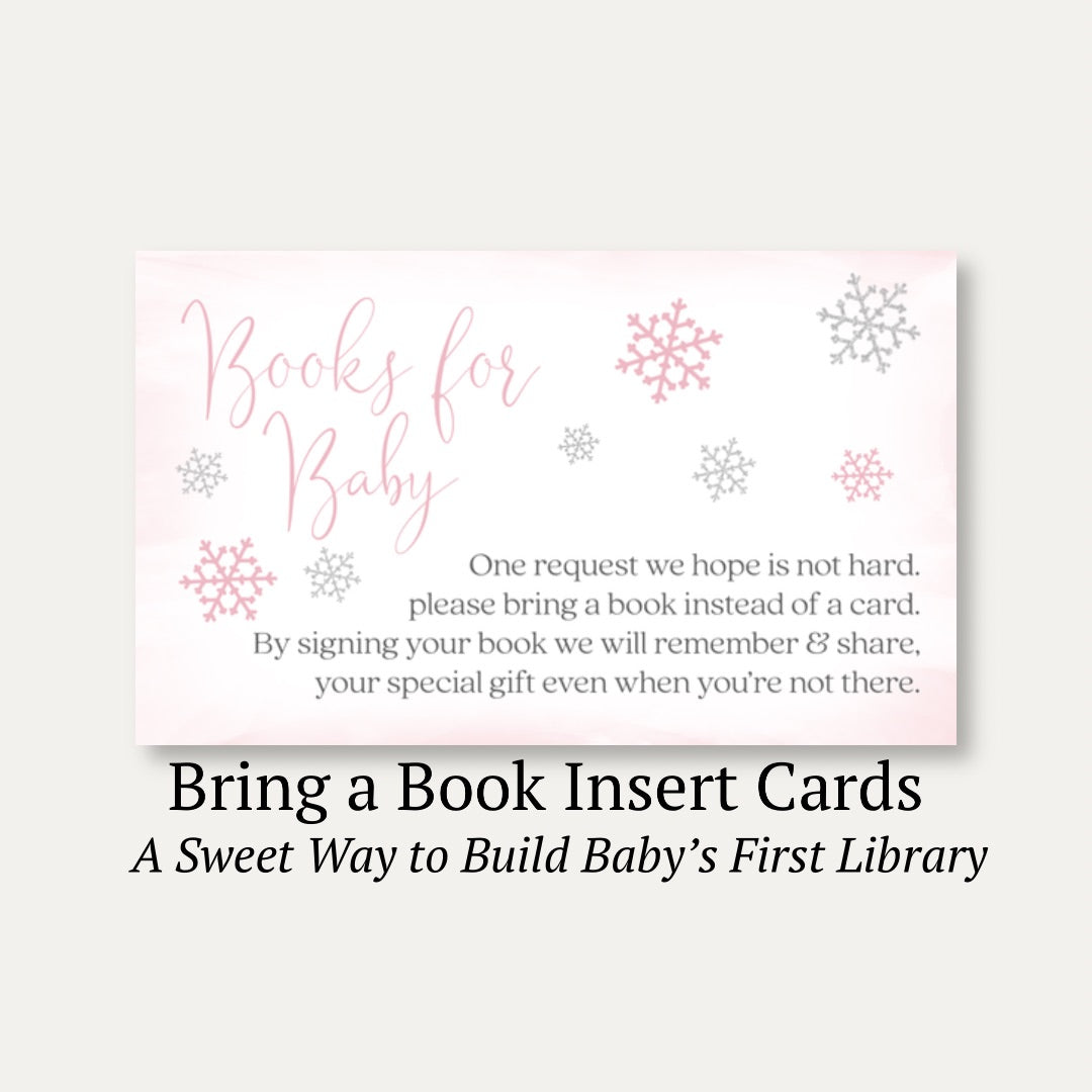 Little Snowflake Pink Bring a Book Card