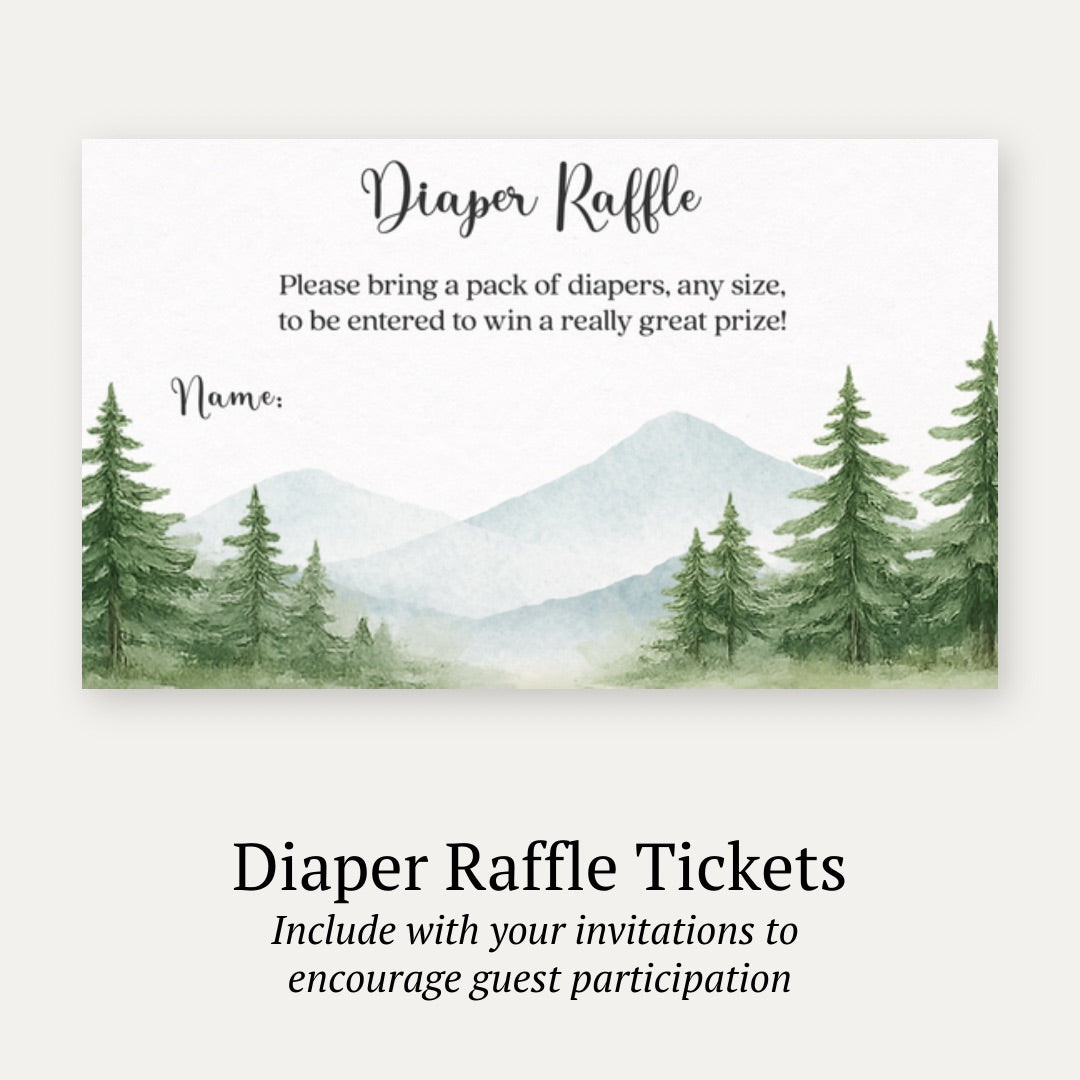 The Adventure Begins Diaper Raffle Ticket