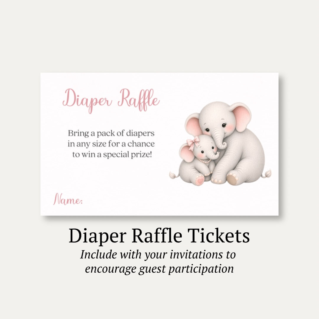 Little Peanut Girl Diaper Raffle Ticket