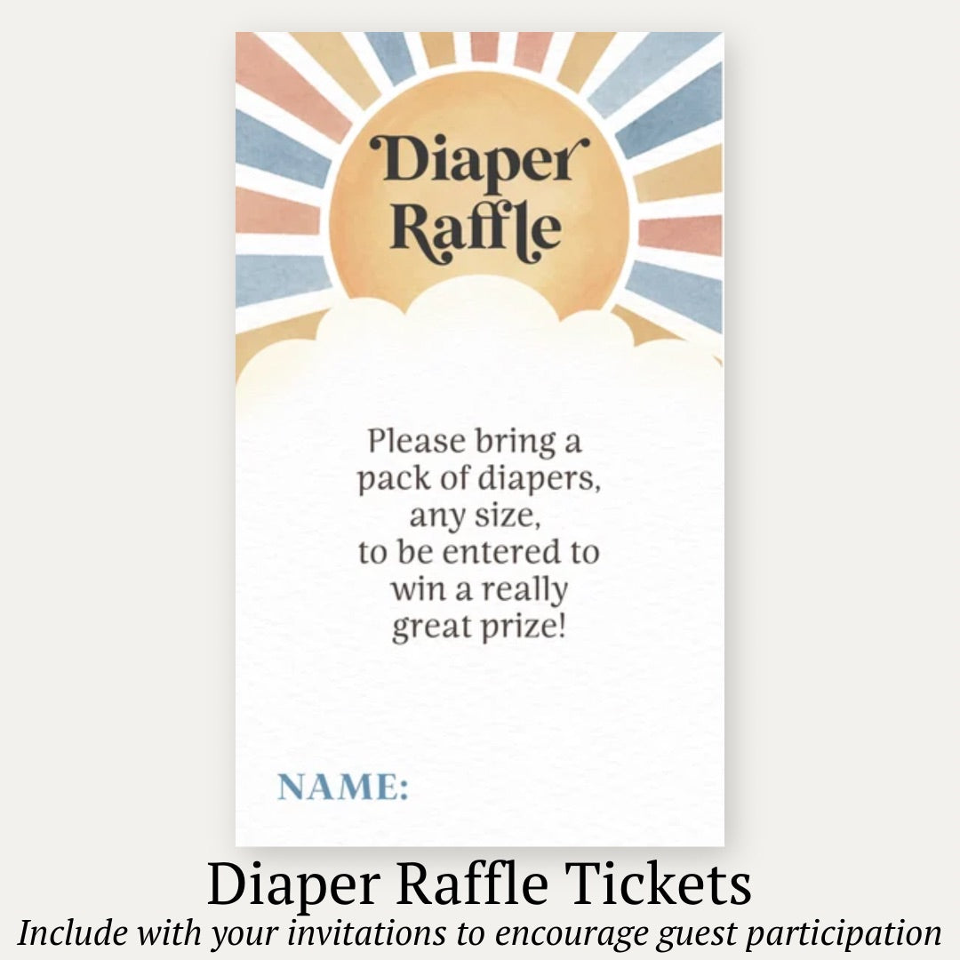 Here Comes the Son Diaper Raffle Ticket