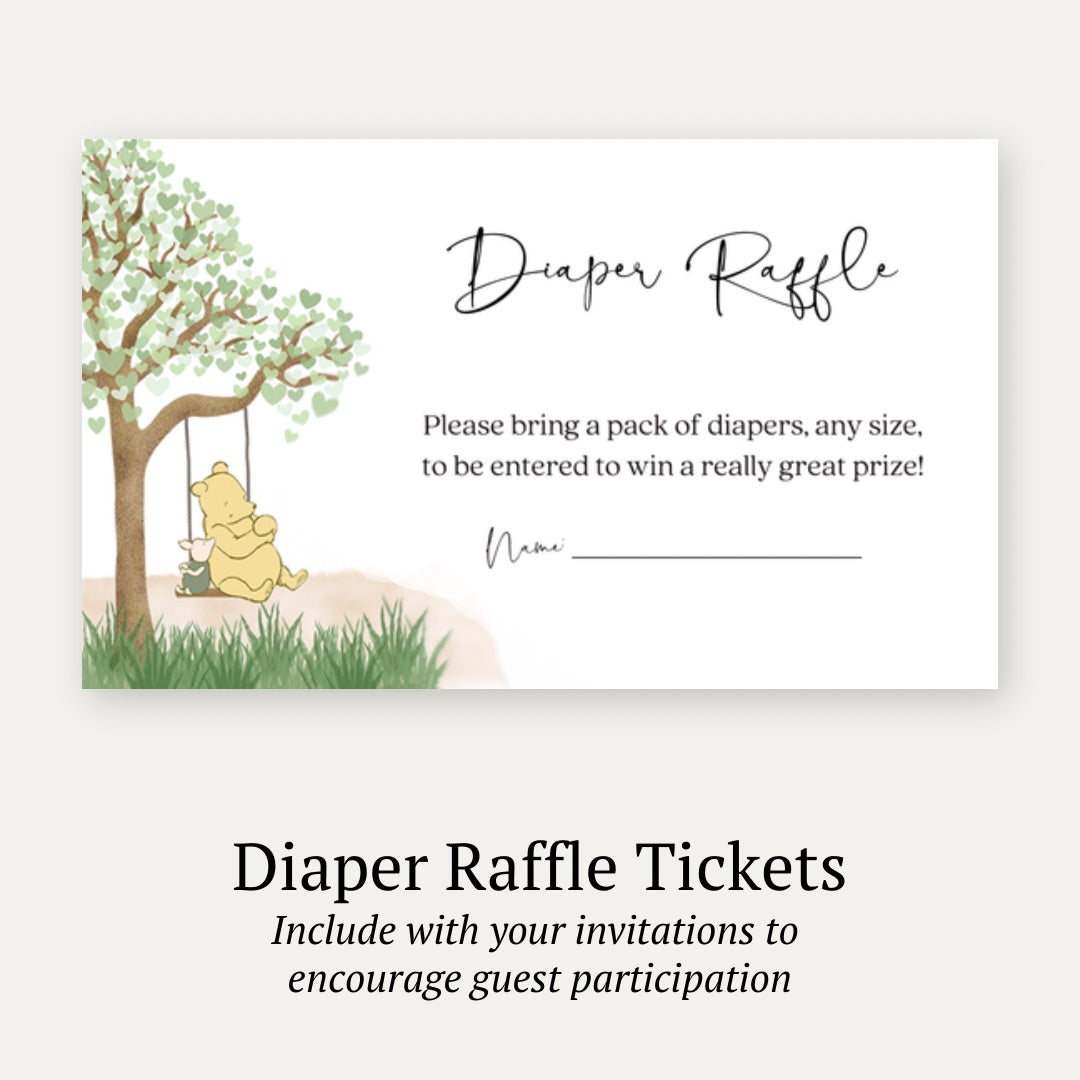 Winnie Horizontal Diaper Raffle Ticket