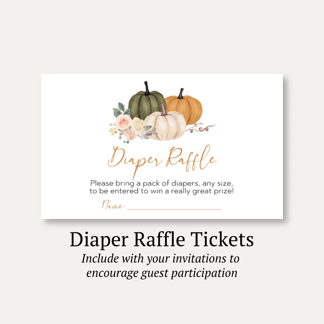 Sage Pumpkin Diaper Raffle Ticket