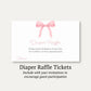 Pink Bow Baby Diaper Raffle Ticket