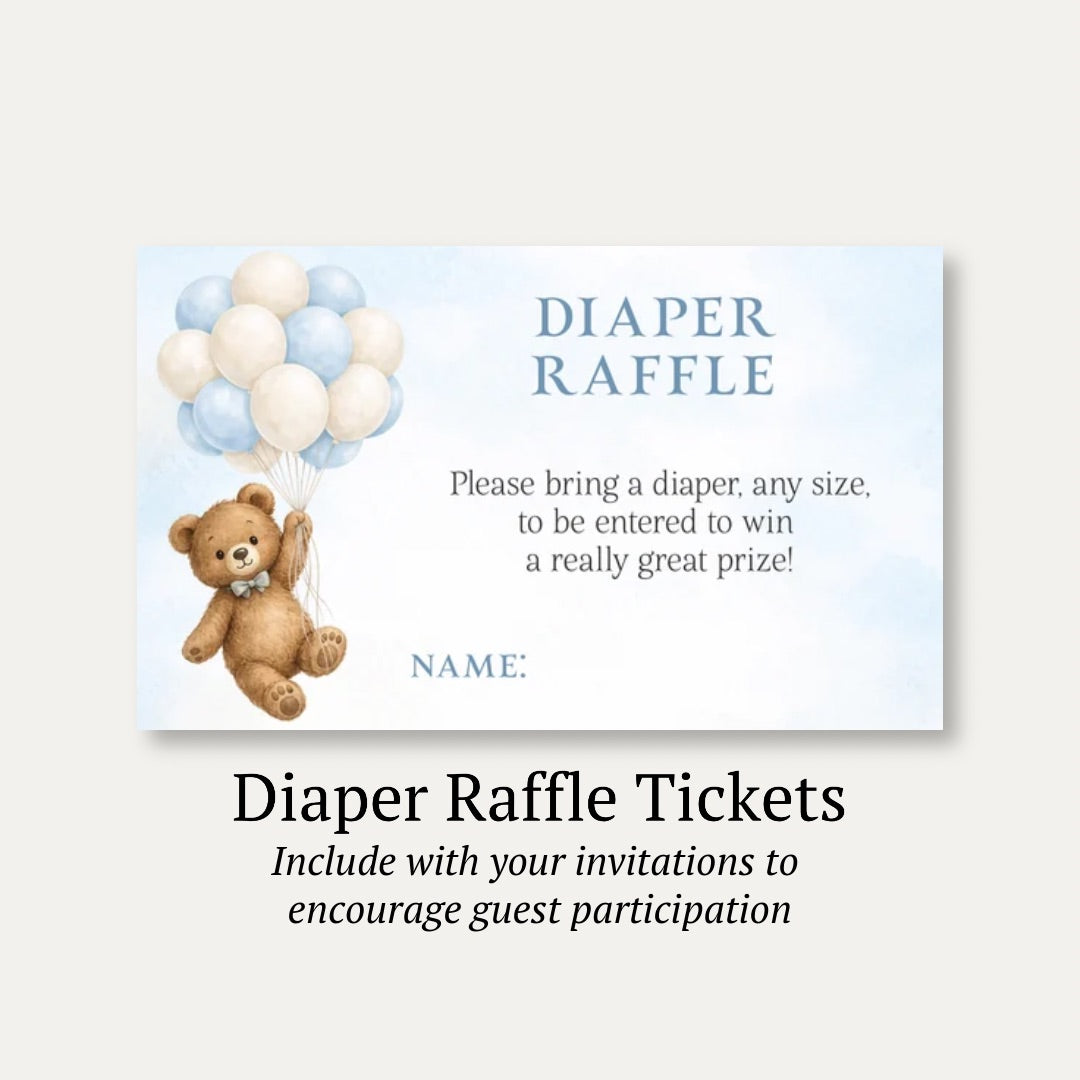 Bearly Wait Blue Diaper Raffle Ticket