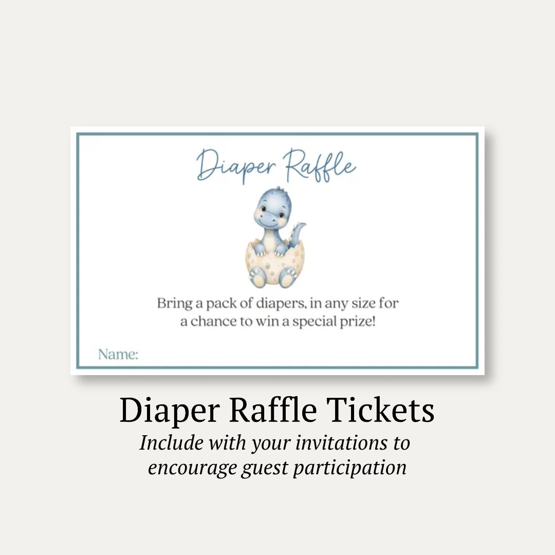 Dinosaur Diaper Raffle Ticket