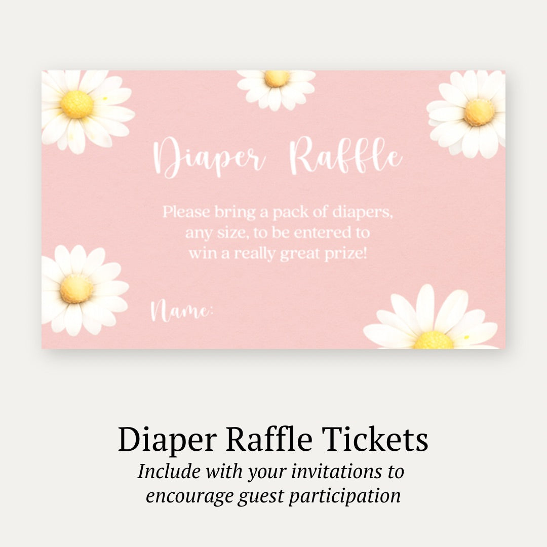 Daisy Baby Diaper Raffle Ticket