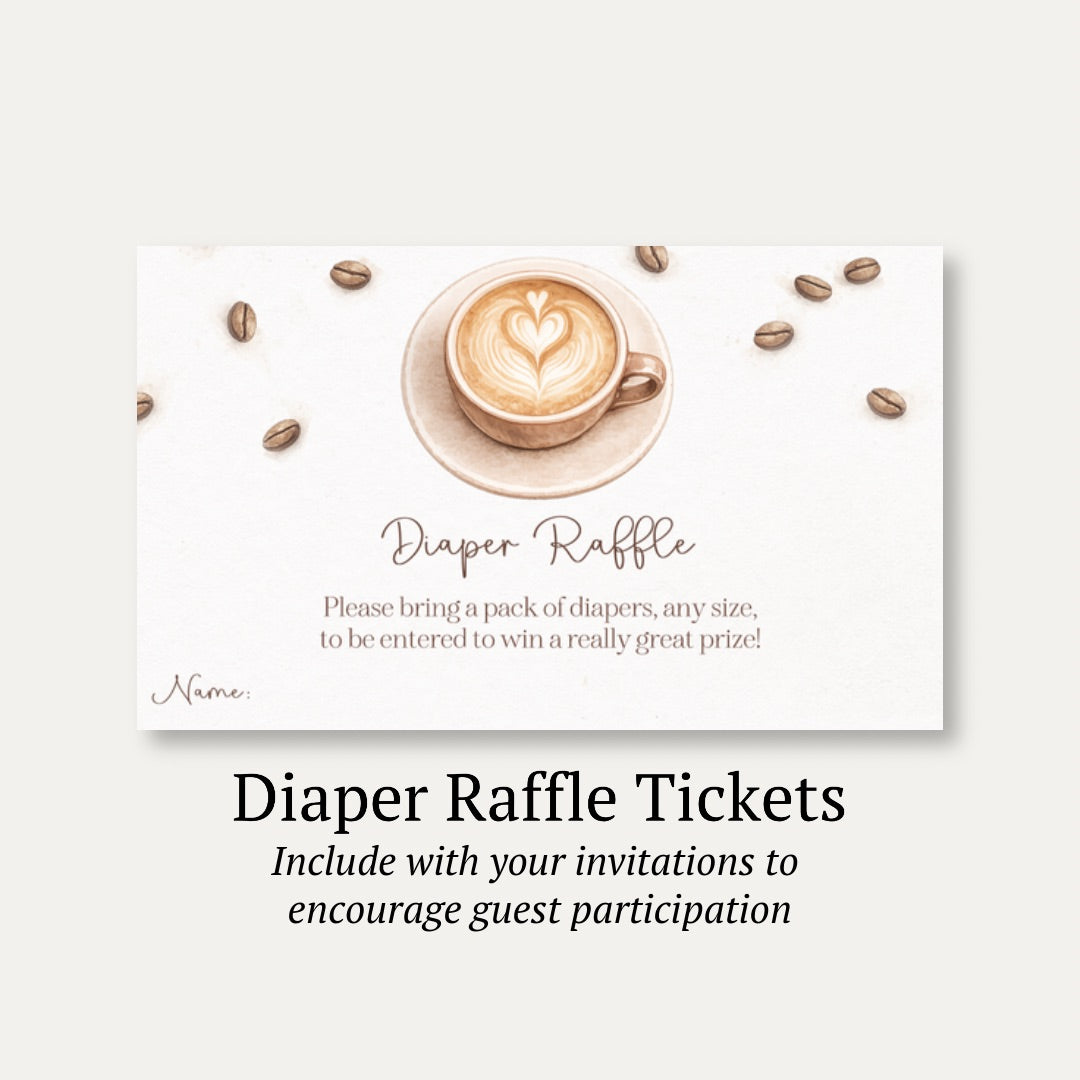 A Baby Latte is Brewing Diaper Raffle Ticket