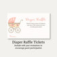 Pink Vintage Carriage Diaper Raffle Ticket
