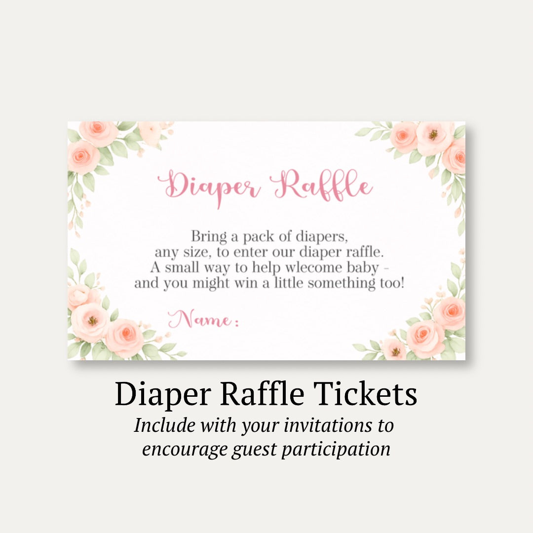 Bunny Baby Diaper Raffle Ticket