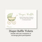 Vintage Sage & Ivory Carriage Diaper Raffle Ticket