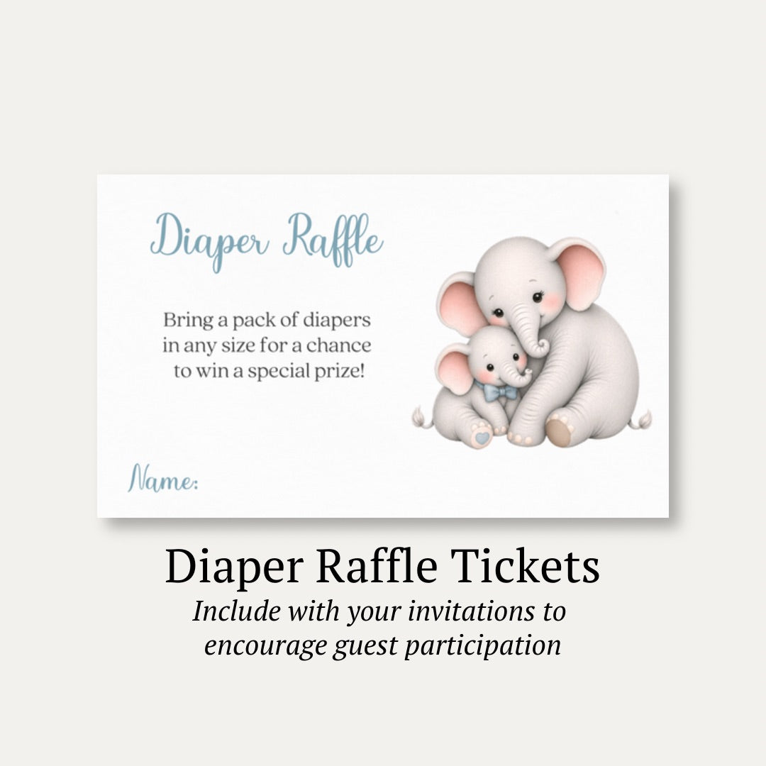 Little Peanut Boy Elephant Diaper Raffle Ticket